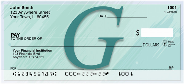 Restoration Monograms - G Personal Checks | QBL-40