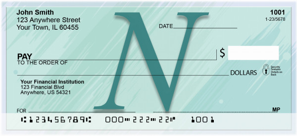 Restoration Monograms - N Personal Checks | QBL-47