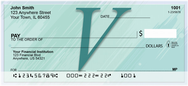 Restoration Monograms - V Personal Checks | QBL-55