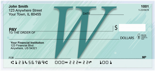 Restoration Monograms - W Personal Checks | QBL-56
