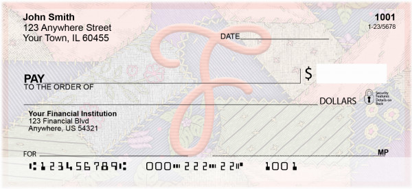 Shabby Chic Monograms - F Personal Checks | QBL-65
