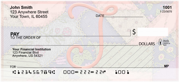 Shabby Chic Monograms - J Personal Checks | QBL-69