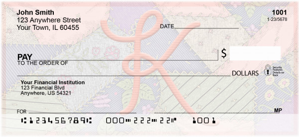 Shabby Chic Monograms - K Personal Checks | QBL-70