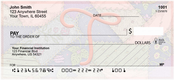 Shabby Chic Monograms - T Personal Checks | QBL-79