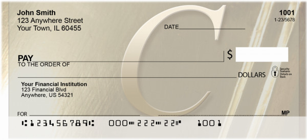 Solid Gold Monograms - C Personal Checks | QBL-88