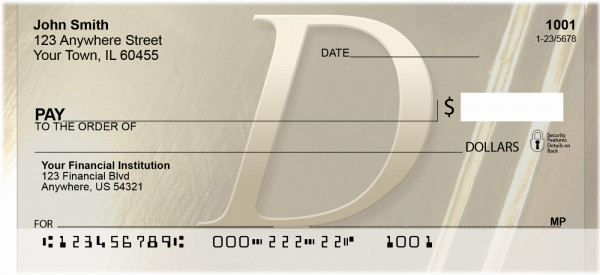 Solid Gold Monograms - D Personal Checks | QBL-89