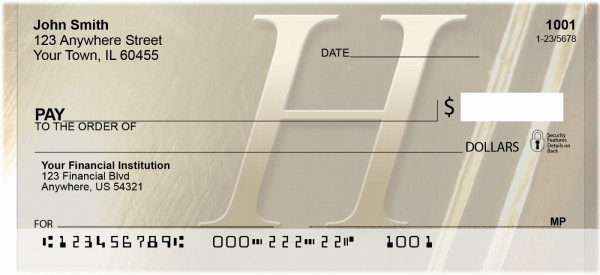 Solid Gold Monograms - H Personal Checks | QBL-93