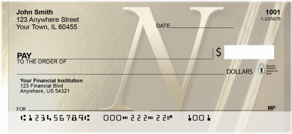Solid Gold Monograms - N Personal Checks | QBL-99