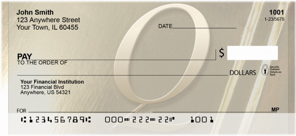 Solid Gold Monograms - Q Personal Checks | QBM-03