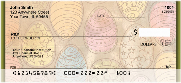 Ornate Egg Art Personal Checks | QBM-97