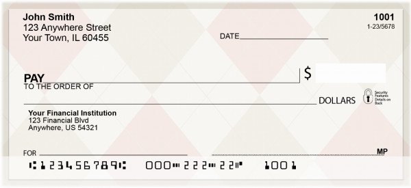 Awesome Argyle Personal Checks | QBN-09