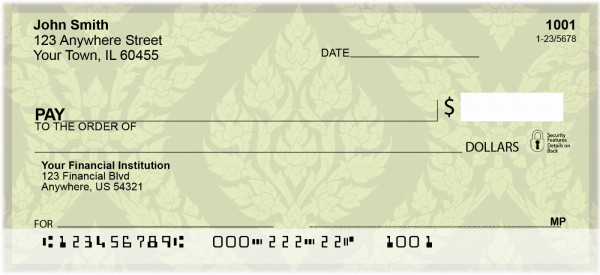 Rich Colorful Damask Personal Checks | QBN-18