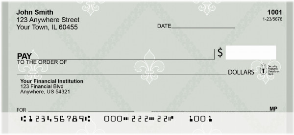 Fleur de Lis Patterns Personal Checks | QBN-23