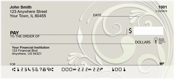 Raised Floral Abstracts Personal Checks | QBN-32
