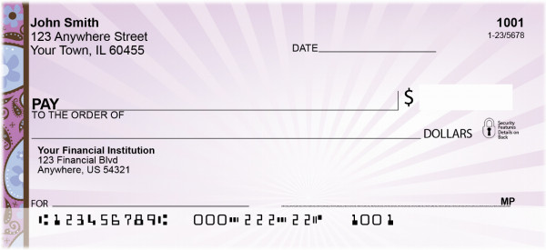 Paisley And Stripes Personal Checks | QBO-17