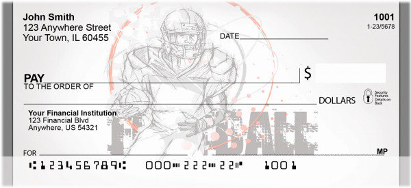 Football Grunge Personal Checks | QBQ-11