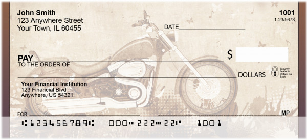 Golden Classic Motorcycle Personal Checks | QBQ-72