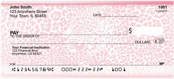 Pink Animal Prints Personal Checks | QBR-23