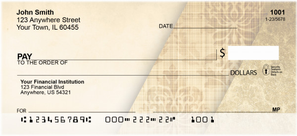 Golden Damask Personal Checks | QBR-60
