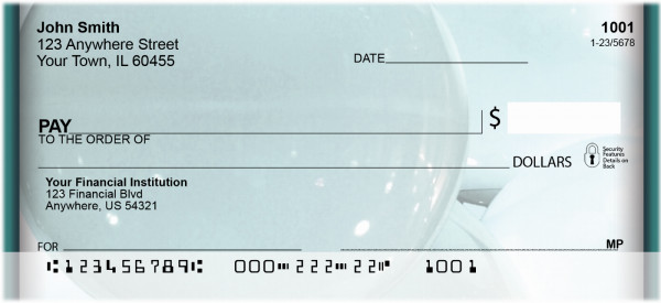 Colorful Blue Lights Personal Checks | ZABS-68