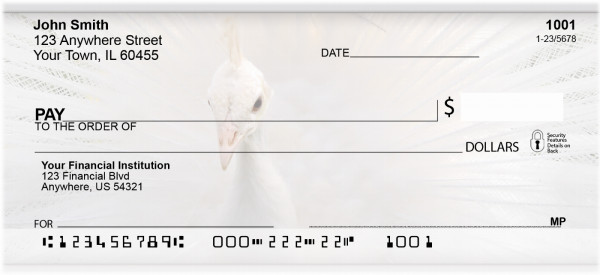 White Peacock Personal Checks | ZANJ-55