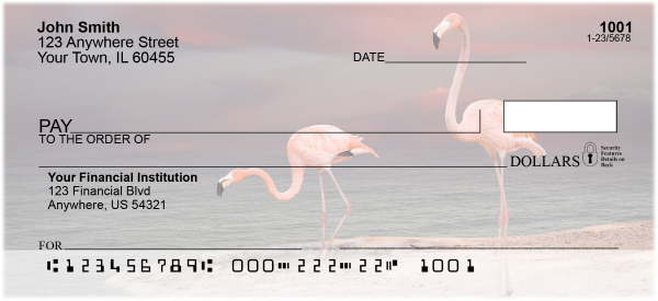 Pink Flamingo Personal Checks | ZANJ-59