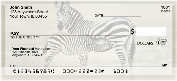 Zebra & Babies Personal Checks | ZANJ-90