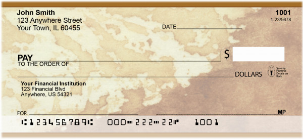 Golden Brown Abstract Personal Checks | ZGEO-46