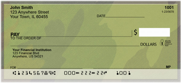 Camouflage - Bright Green Camo Personal Checks | ZMIL-23