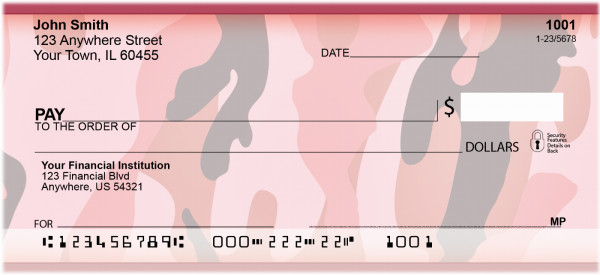 Camouflage - Pinks And Corals Personal Checks | ZMIL-27