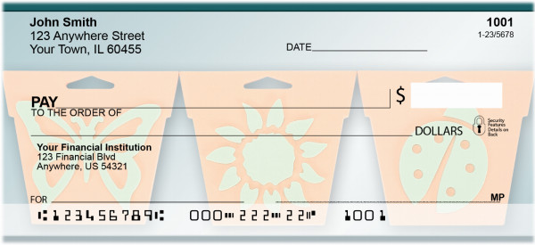 Insects On Flower Pot Personal Checks | ZNAT-63