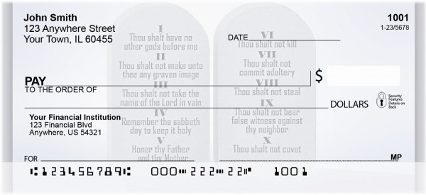Christian - Ten Commandments Personal Checks | ZREL-23
