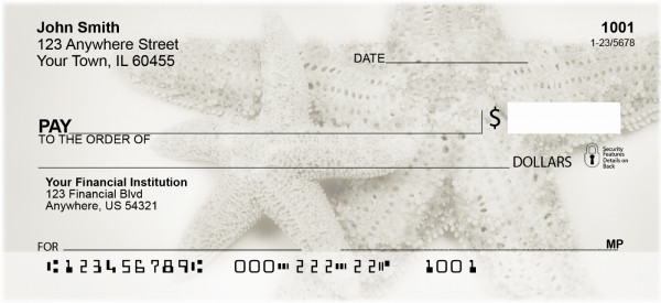 Shells In Taupes and Sage Personal Checks | ZSCE-30