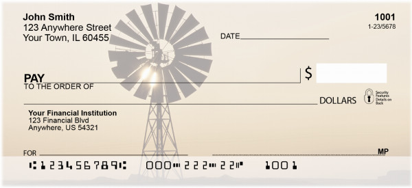 Windmills On Western Plains Personal Checks | ZSCE-51