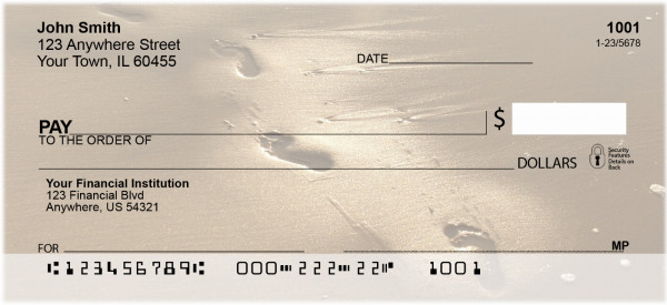 Footprints In The Sand Personal Checks | ZSCE-55