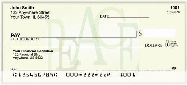 P E A C E Personal Checks | ZWIS-09