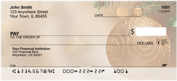 Christmas - Golden Simplicity Personal Checks | ZXMS-25