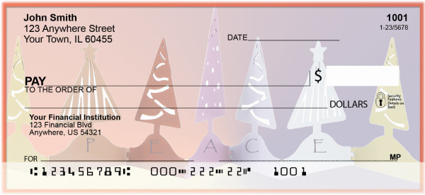 Peace And Joy Christmas Trees Personal Checks | ZXMS-50