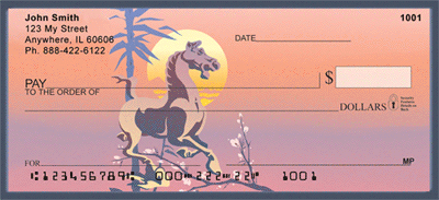 Asian Horse & Rooster Personal Checks