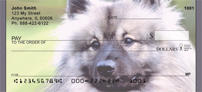 Adorable Keeshond Dog Personal Checks